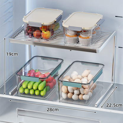 Doppelschicht Kühlschrank Regal Organizer Rack mit lamellierter Oberseite
