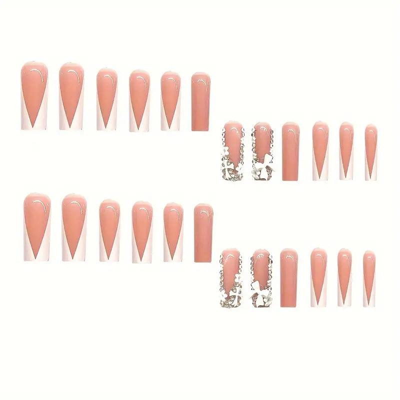 Glamouröse Lange Stiletto Druck-Nagelset Brehn