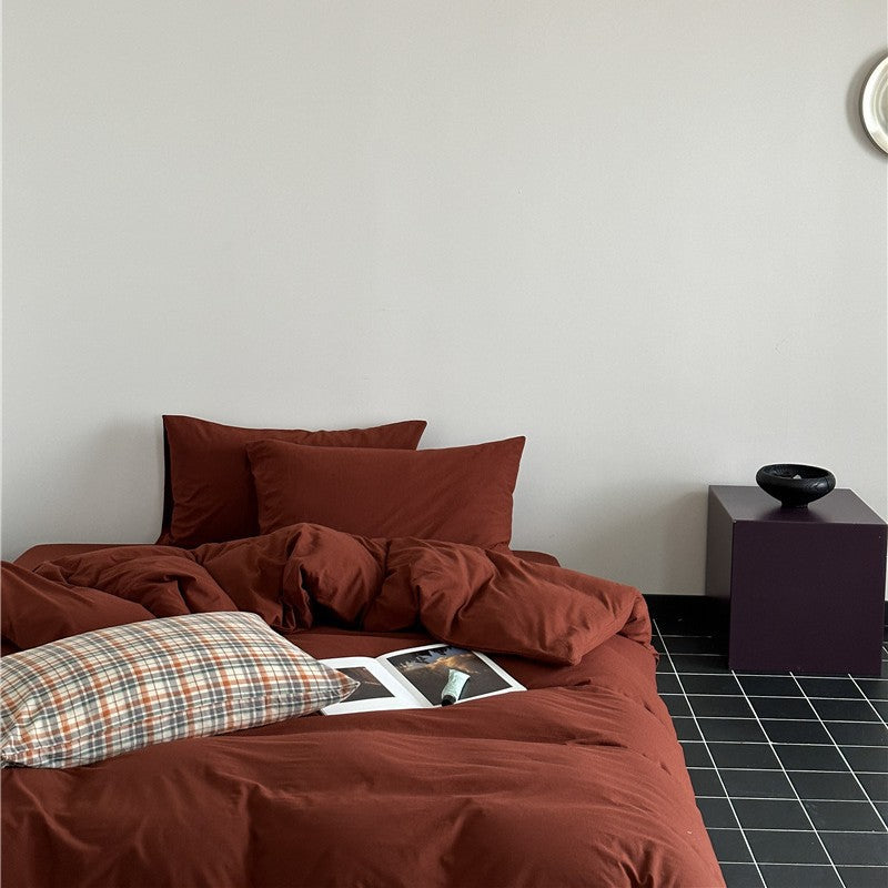 Minimalistisches Makosatin-Bettwäscheset mit extra-weicher Oberfläche und pflegeleichter Webung