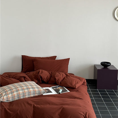 Minimalistisches Makosatin-Bettwäscheset mit extra-weicher Oberfläche und pflegeleichter Webung