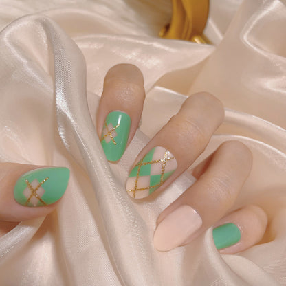 Trendiges geometrisches Muster Press-On-Nagelset