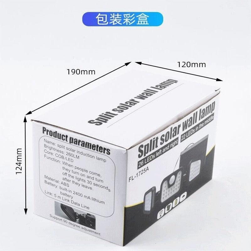 Outdoor Solar Triple-Head LED Sicherheitsflutlicht mit PIR-Bewegungsmelder und verstellbaren Schwenkhaltern Brehn