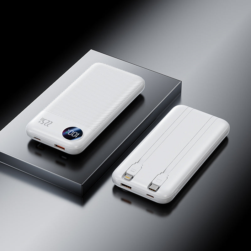 Tragbare Powerbank mit Integriertem Ladekabel und Digitaler Ladestandsanzeige Brehn