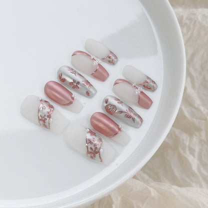 Deluxe Floral Press-On Nail Art Set