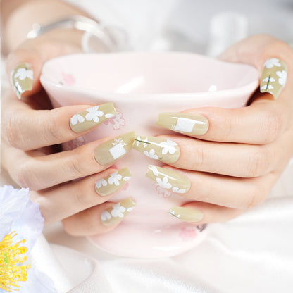 Künstlerische Florale Press-On Nagelkunst Brehn