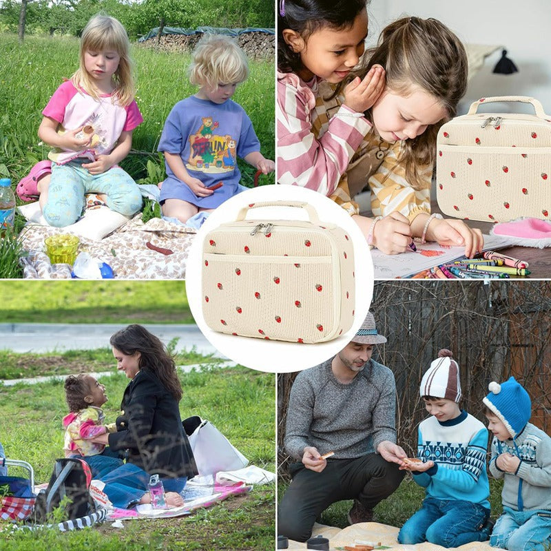 Erdbeerdruck isolierte Lunch-Tasche