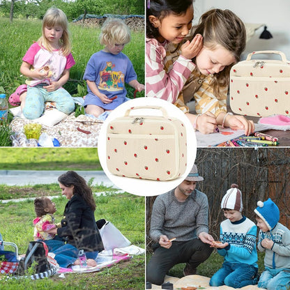Erdbeerdruck isolierte Lunch-Tasche