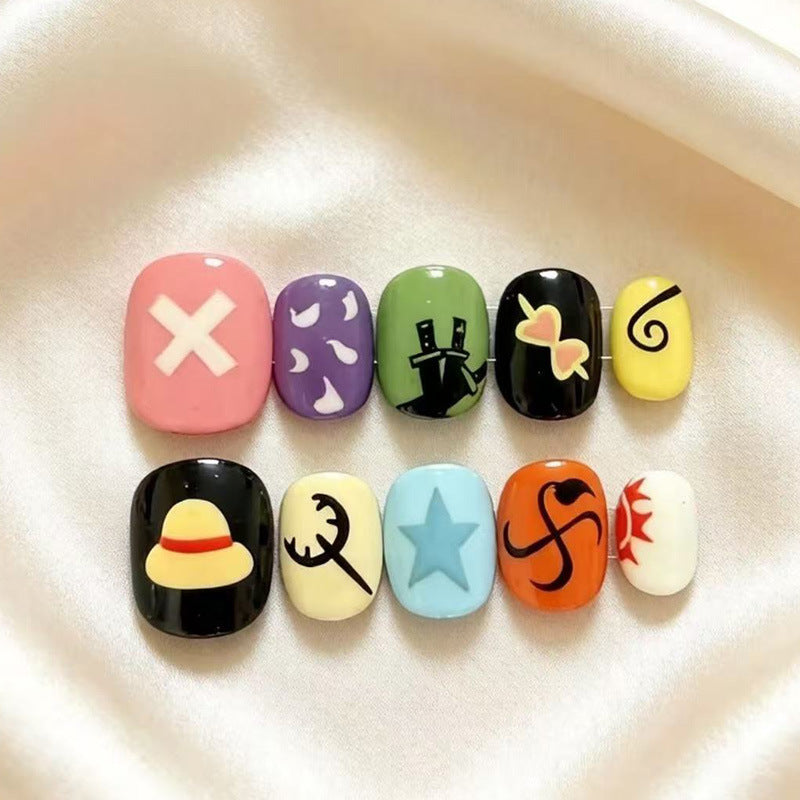 Künstlerisches katzenmotiviertes Press-On-Nagelkunstset Brehn