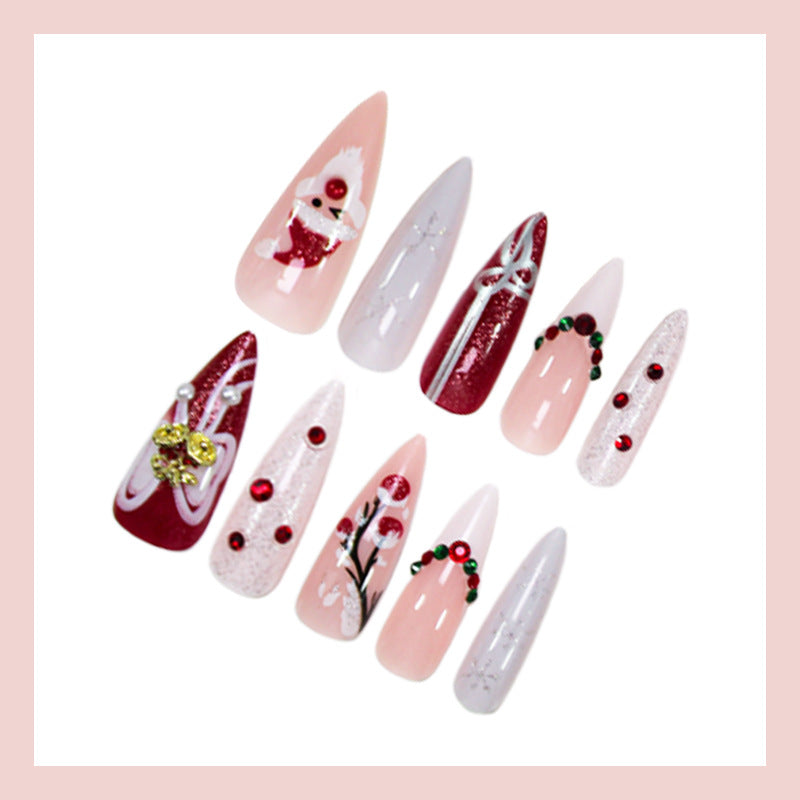 Kunstnagelset mit festlichen Weihnachts-Designs Brehn