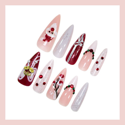 Kunstnagelset mit festlichen Weihnachts-Designs Brehn