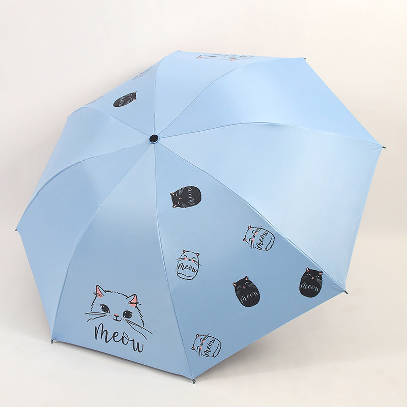 Damen Regenschirm mit verspieltem Katzenmotiv Brehn