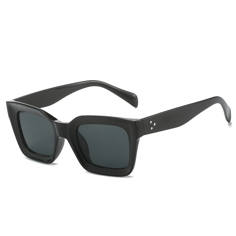Damen modische quadratische Sonnenbrille mit elegantem, breitem Rahmen Brehn