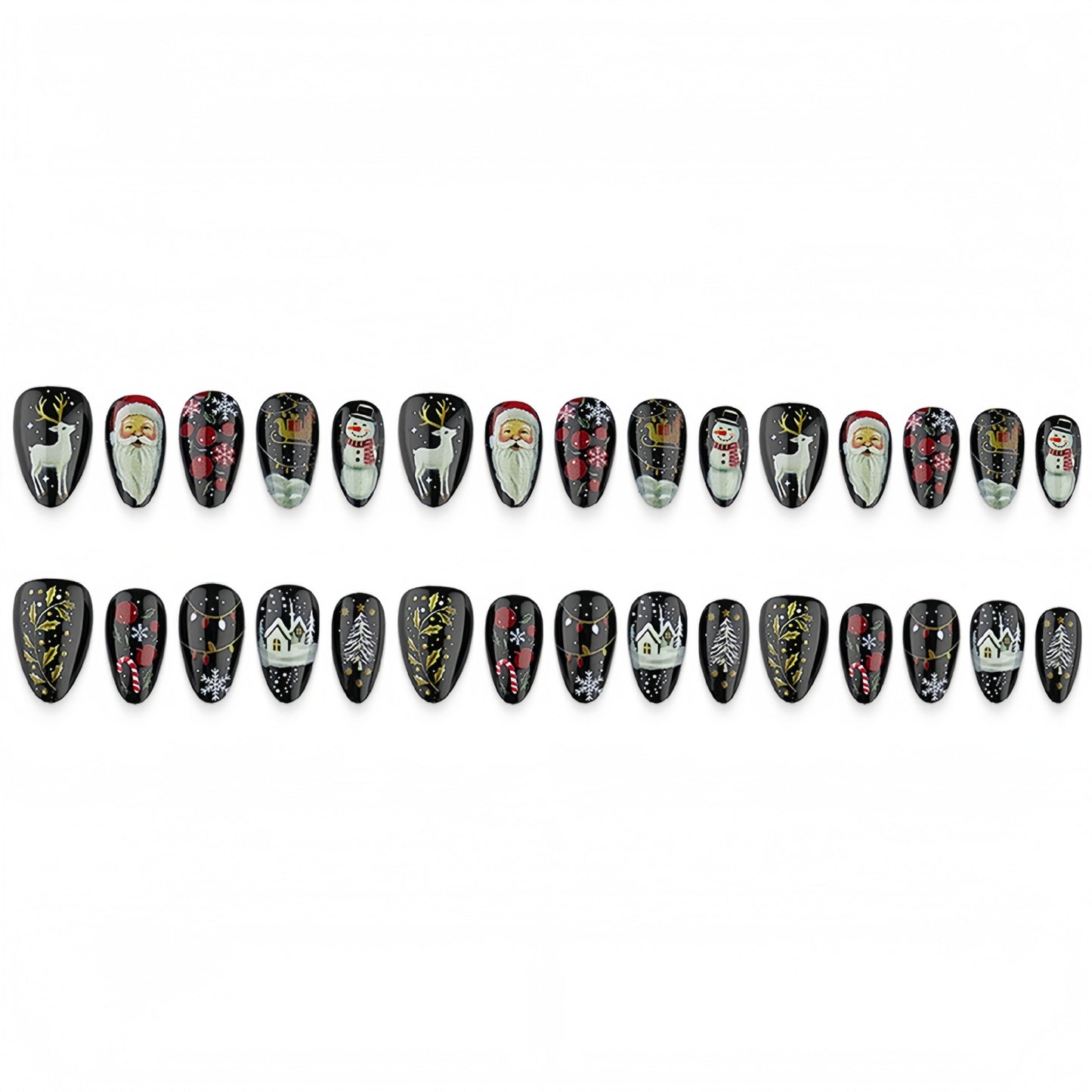Festliches Kunstnagelset mit weihnachtlichen Motiven Brehn