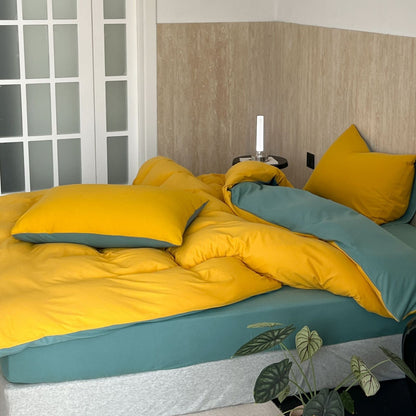 Umkehrbare Baumwollreiche Bettwäsche mit tiefen Taschen Spannbettlaken und Kissenbezügen