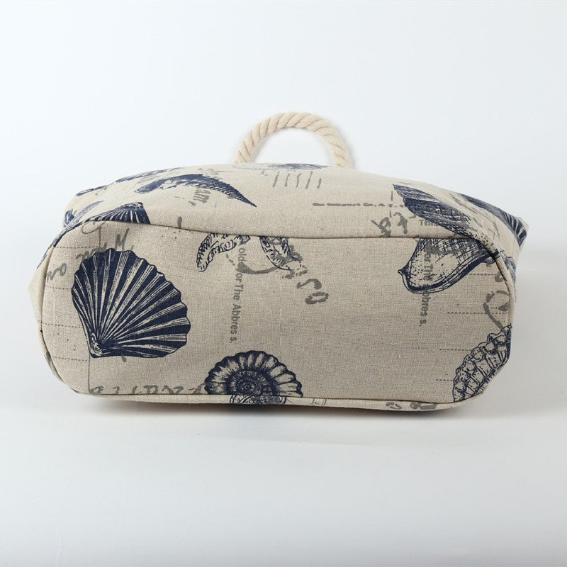 Strandtasche Im Maritimen Design mit Robusten Seilgriffen Brehn