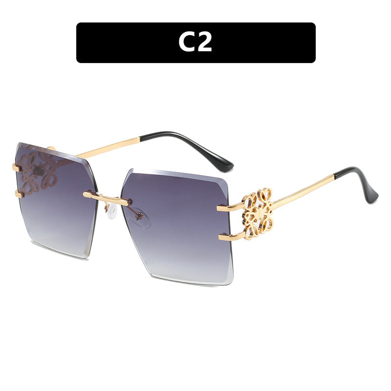 Damen Designer-Sonnenbrille mit auffälligem geometrischem Rahmen Brehn