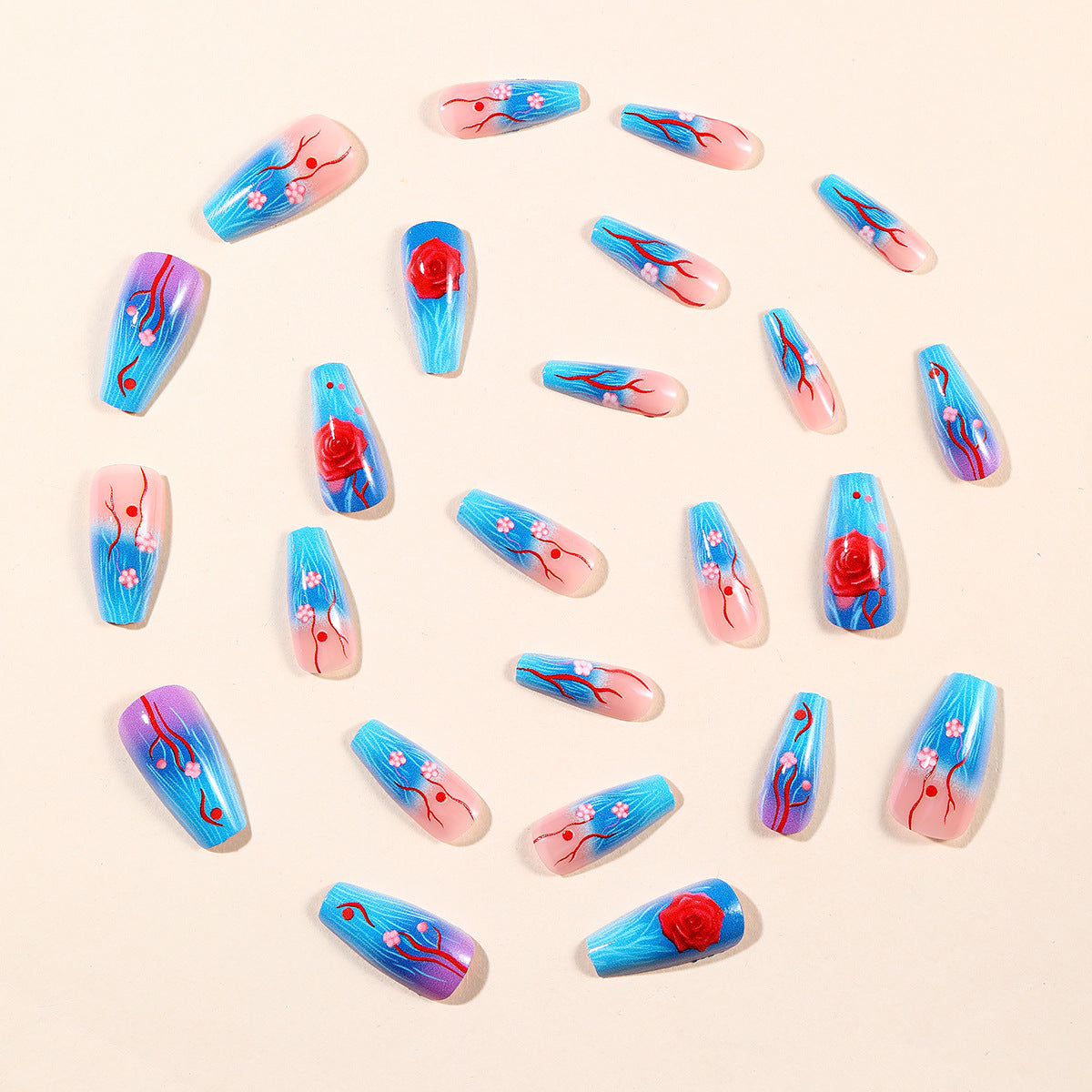 Floral 3D Nagelkunst Erweiterungen Brehn