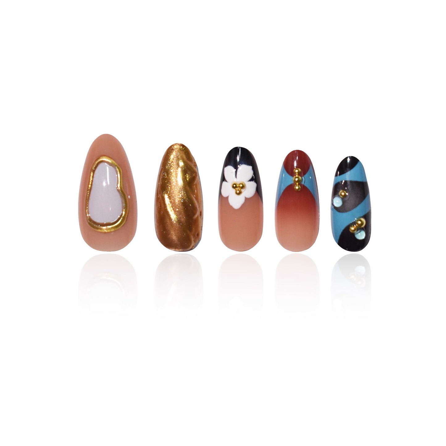 Künstlerisches 3D Blumen Nageldesign Brehn