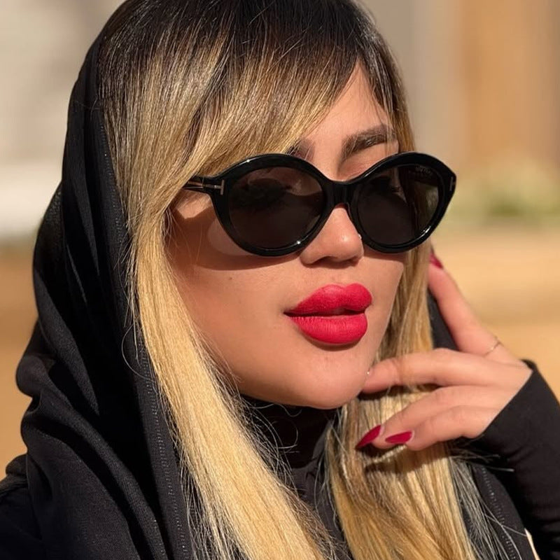 Damen modische Sonnenbrille mit innovativem ovalen Rahmen und UV-Schutz Brehn