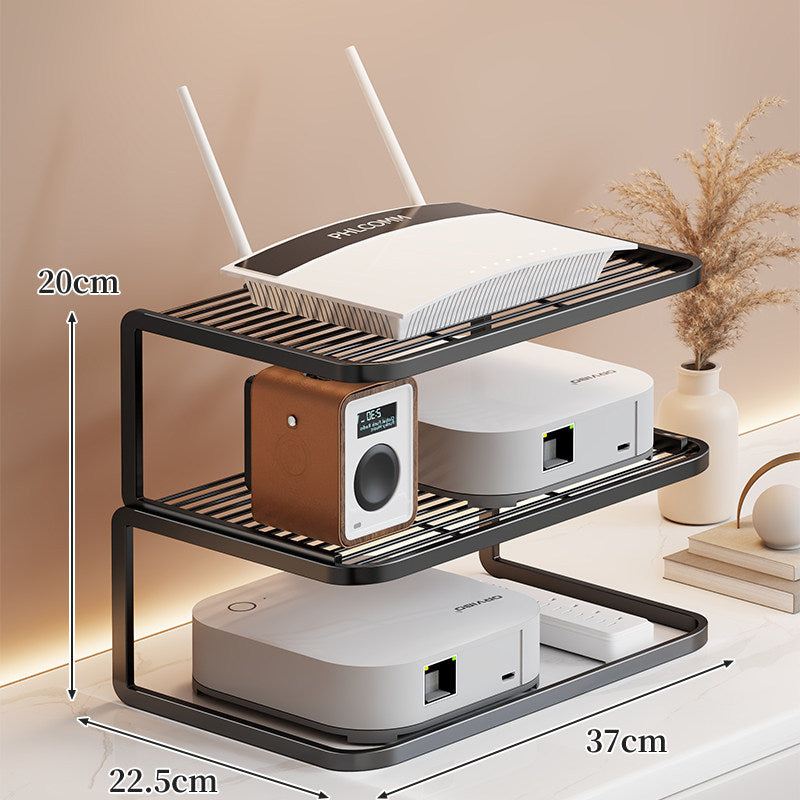 Belüfteter Desktop-Router- und Modemständer-Organizer