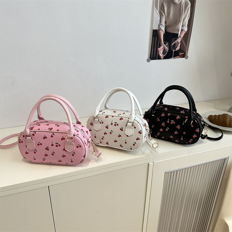 Verspielte Kirschmuster Mini-Handtasche Brehn