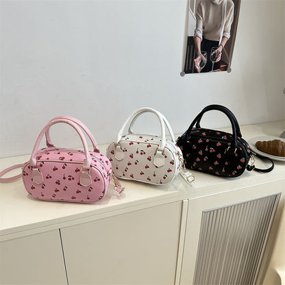 Verspielte Kirschmuster Mini-Handtasche Brehn