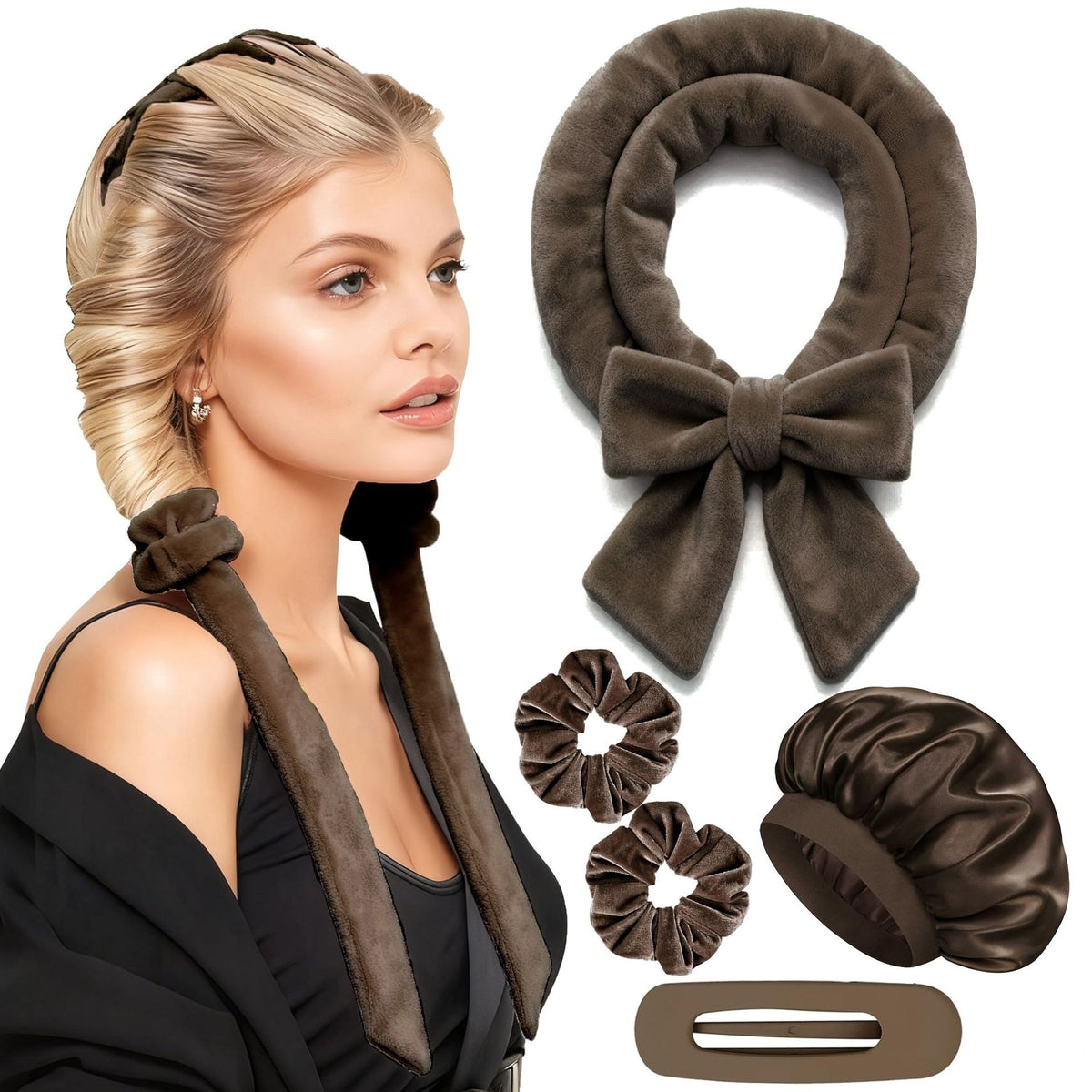 Hitzefreies Satin-Haarlocken-Set
