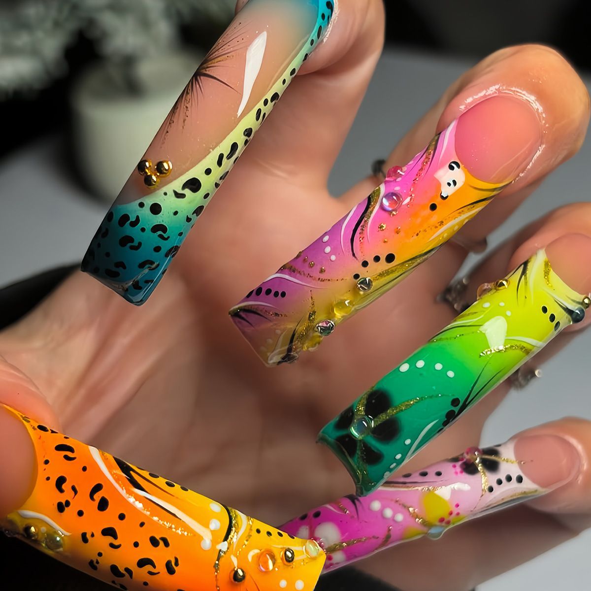 Künstlerische Lange Nagelverstärkungen Brehn