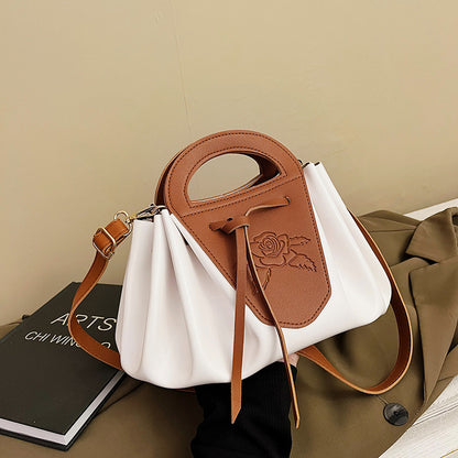 Leder Rose-beschmückte Handtasche