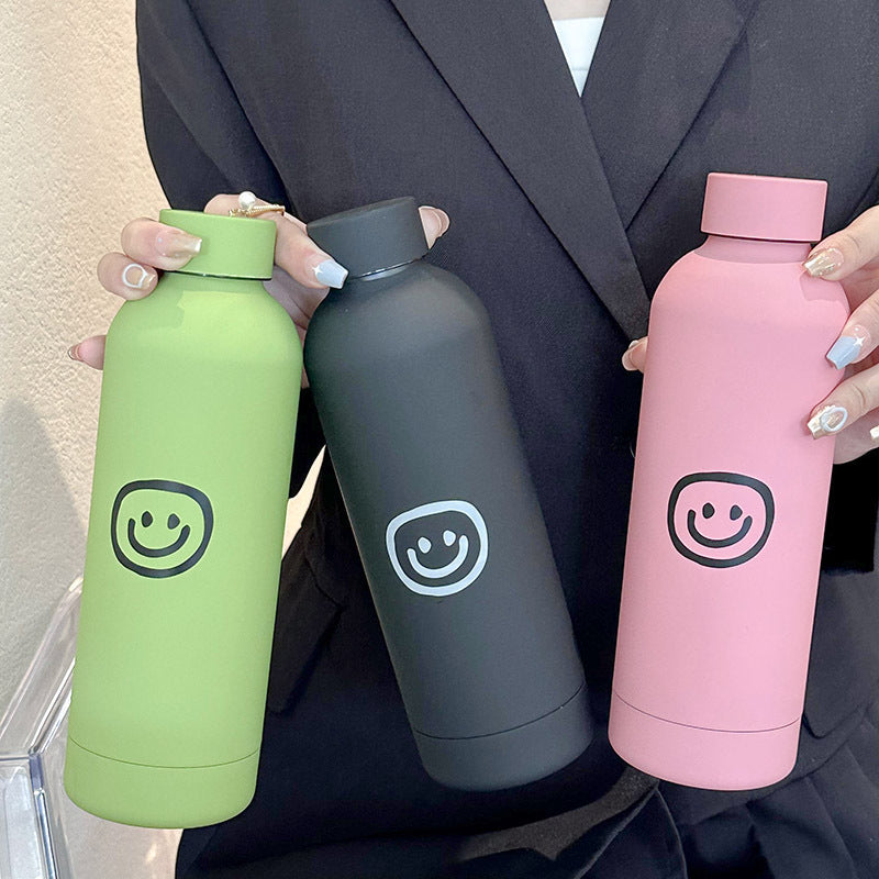 Damen Isolierte Trinkflasche mit lustigem Emoji-Design Brehn