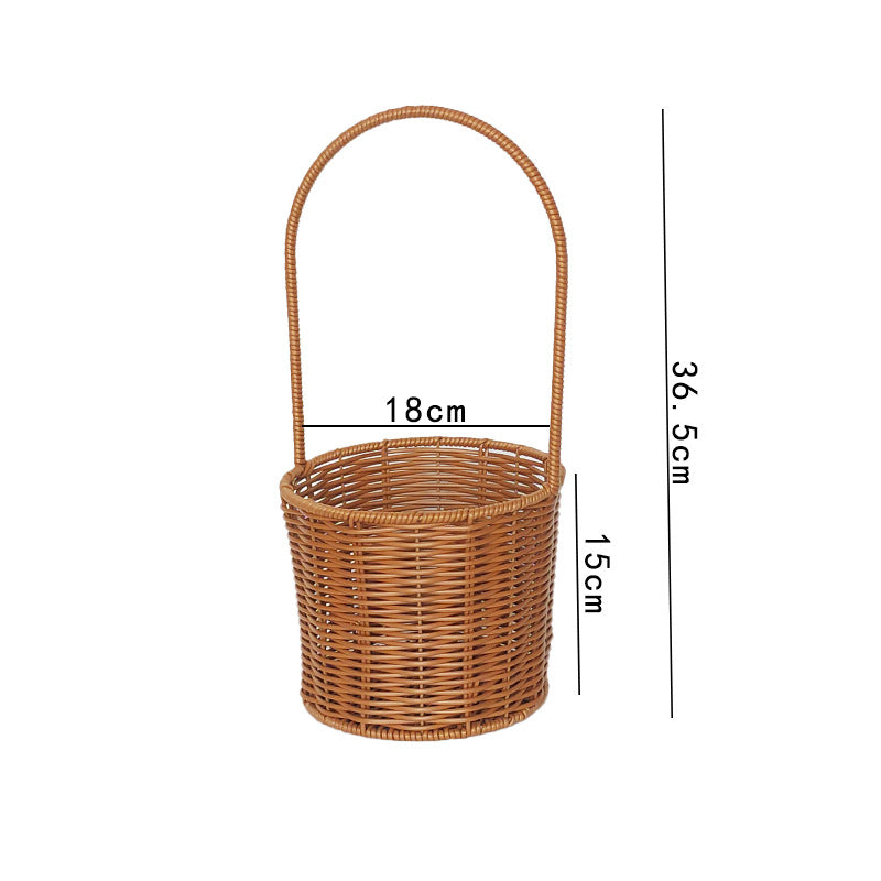 Handgefertigter Rattan Aufbewahrungskorb mit Griff Brehn