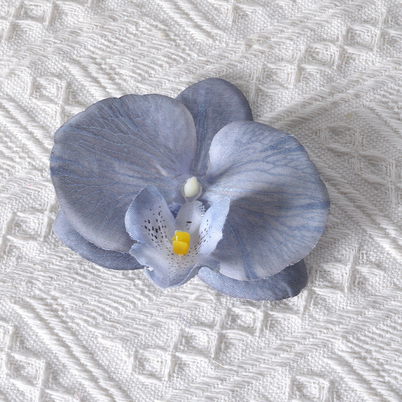 Elegante Stoff Orchideen Haarklammer