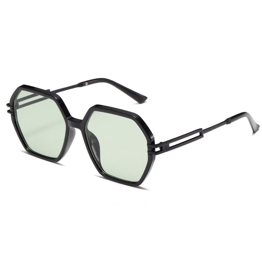 Damen modische Sonnenbrille im avantgardistischen Hexagon-Design Brehn