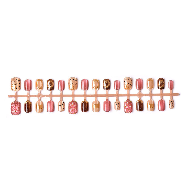 Künstlerisches Texturiertes Press-On Nagelset Brehn