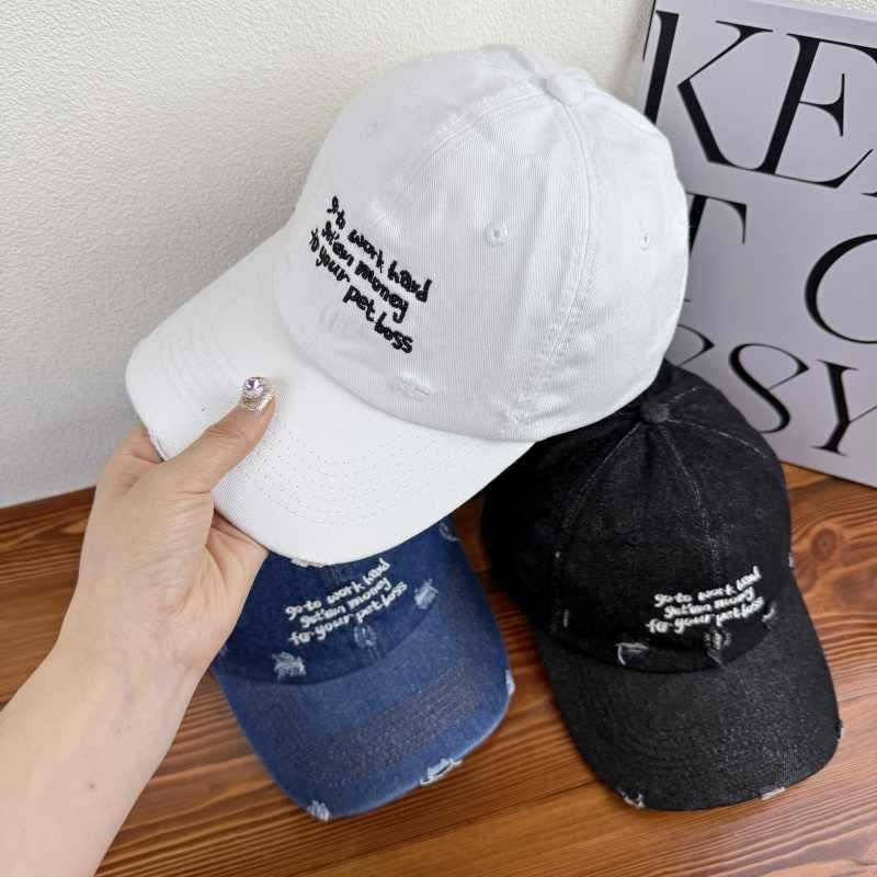Damen Distressed Denim Statement Cap Brehn