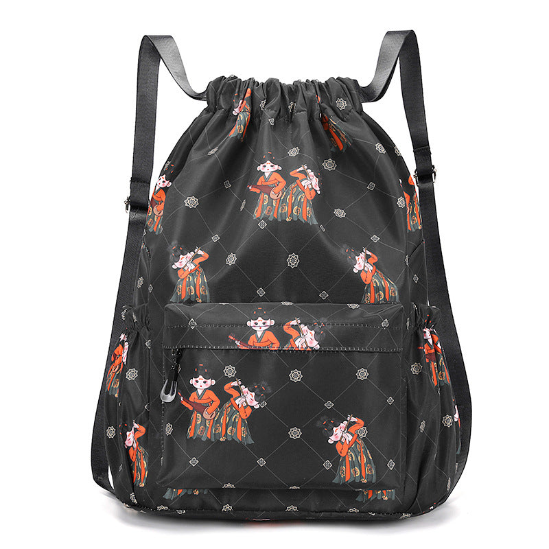 Fun Cartoon Print Drawstring Rucksack Brehn