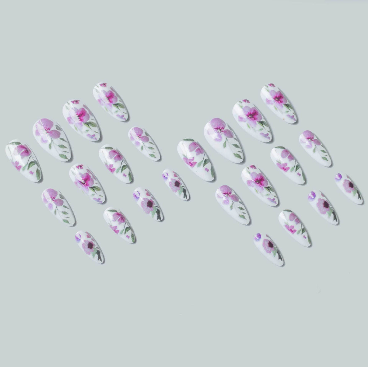 Blumen-Aquarell-Nagelkunst-Set