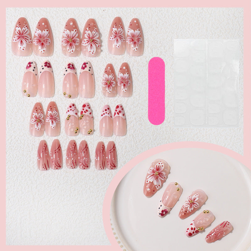 Premium Dekorative Florale Press-On Nagelspitzen Brehn
