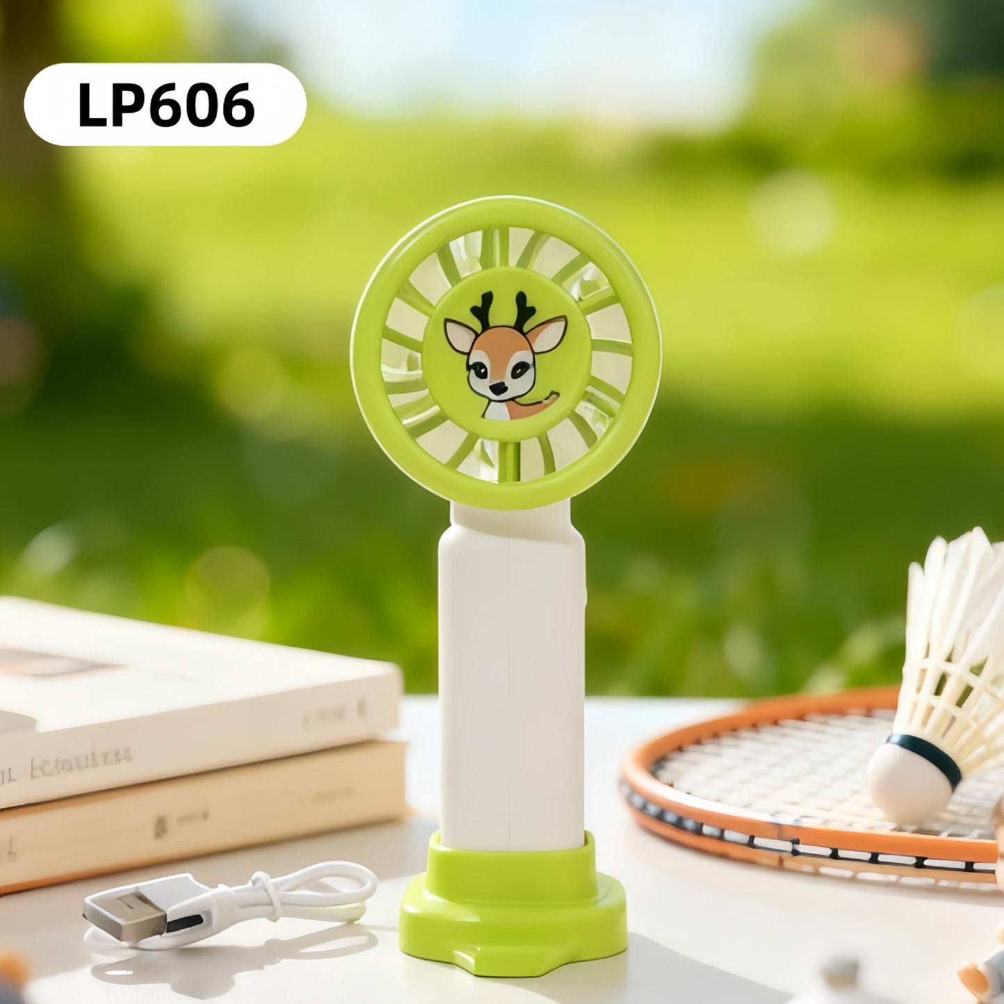 Damen Tragbarer Mini USB Ventilator mit Tier Löwen Design Brehn
