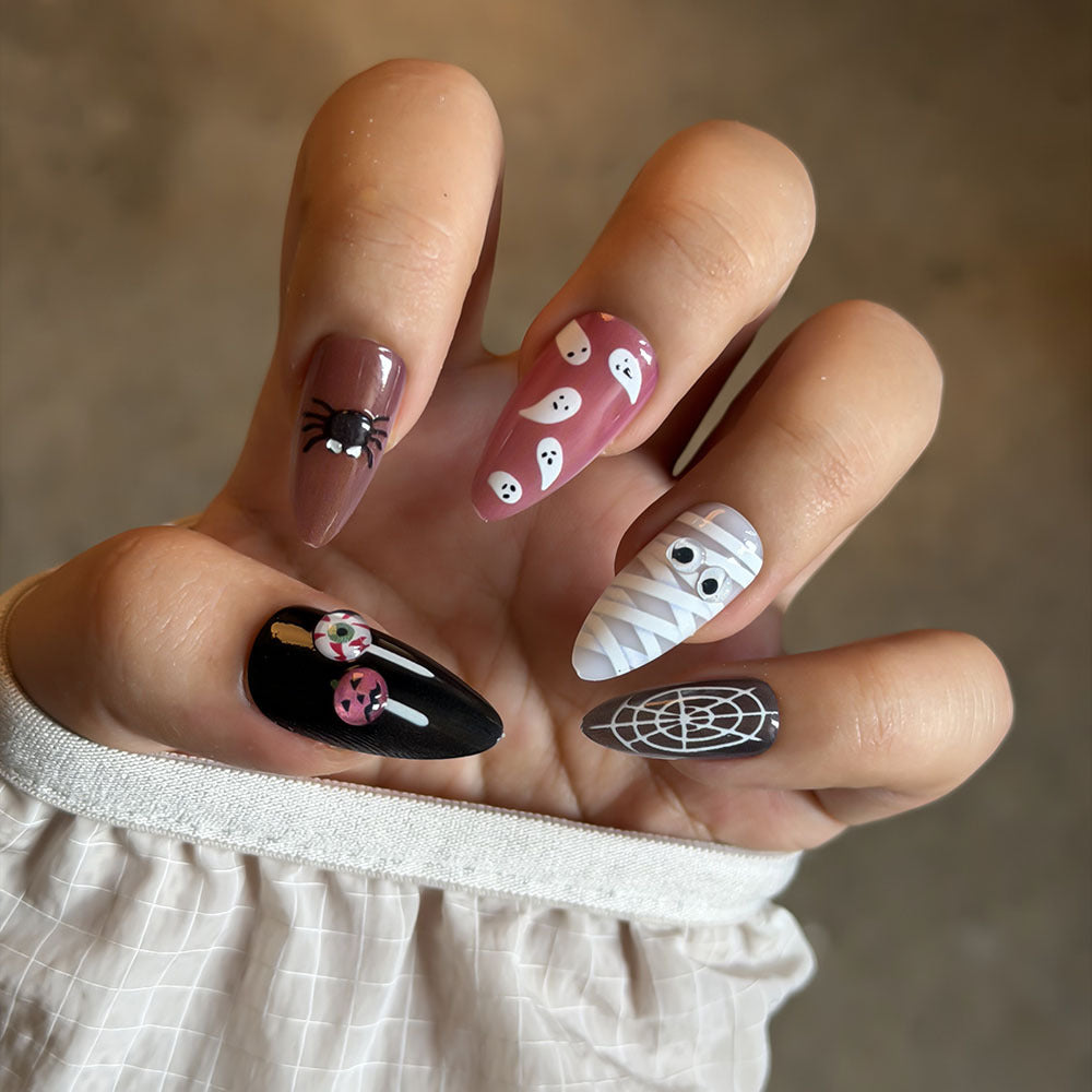 Verspielt Halloween-Themen Press-On Nagel Set Brehn