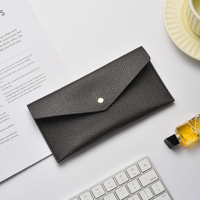 Elegante Texturierte Leder Clutch Wallet Brehn