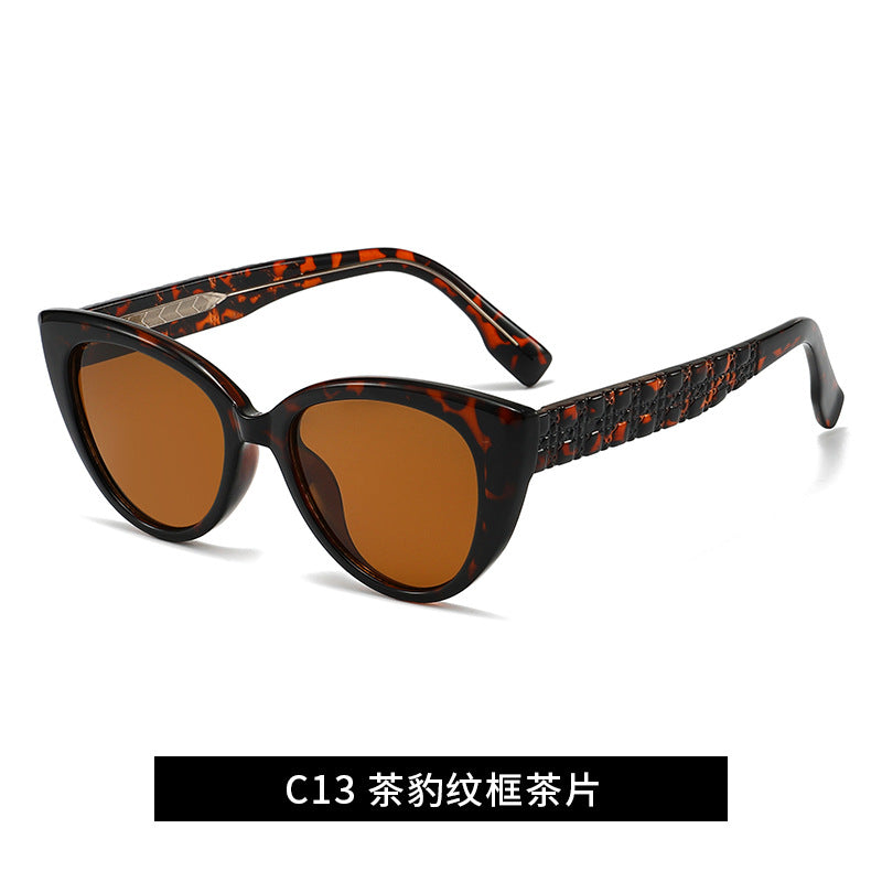 Damen Cat-Eye Sonnenbrille mit dekorativem Steg Brehn