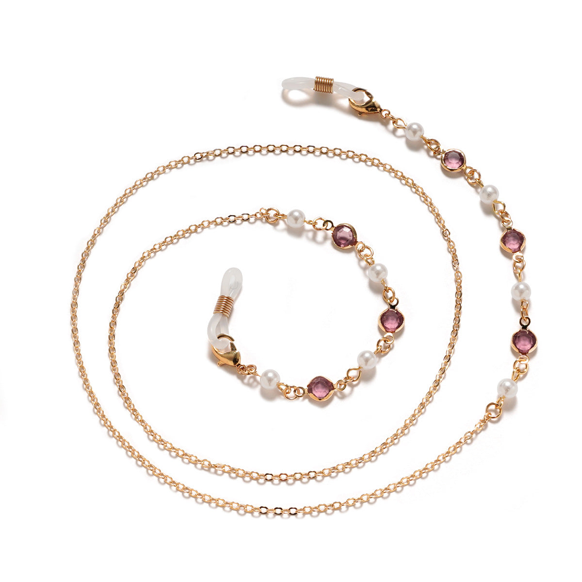 Elegante Perlen- und Amethyst-Brillenband Brehn