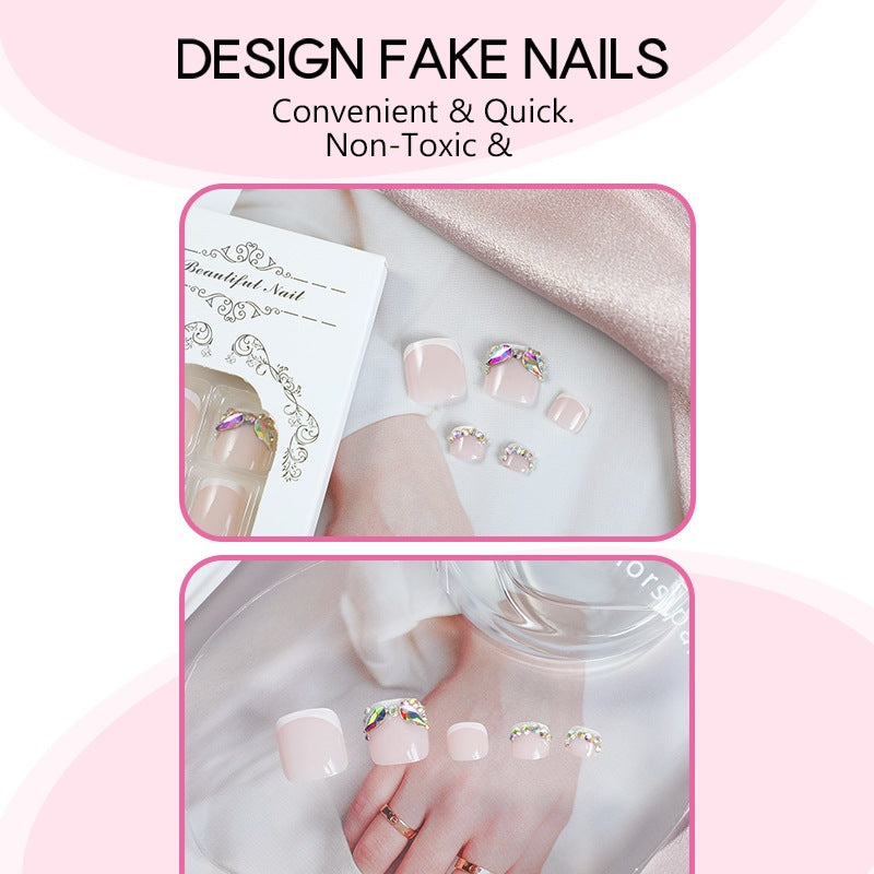 Kreatives Kunstnagelset mit Glitzer- und Blumenverzierungen Brehn
