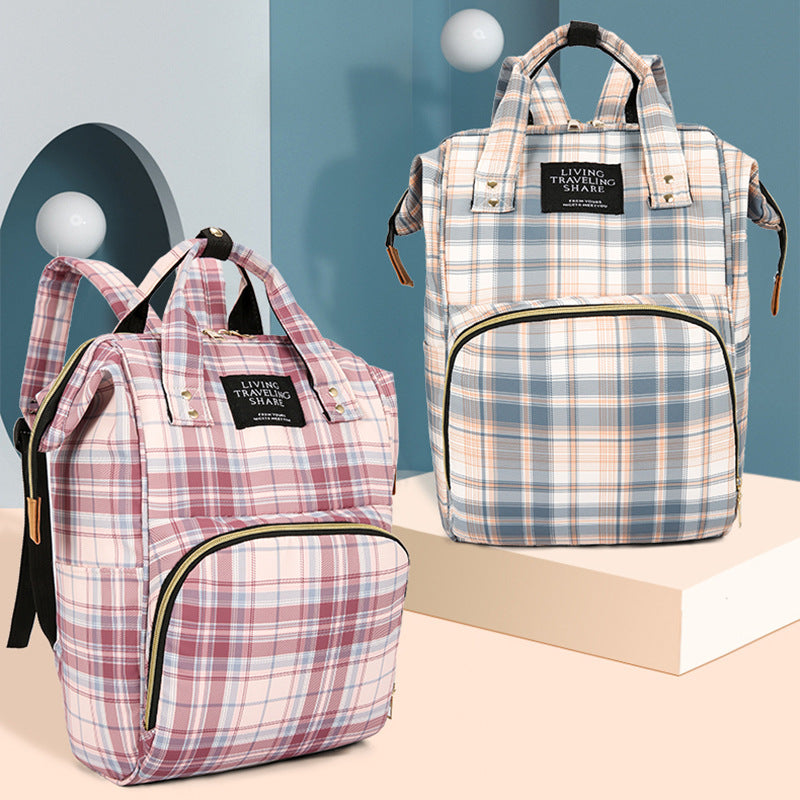 Karierter Muster Reisek backpack Brehn
