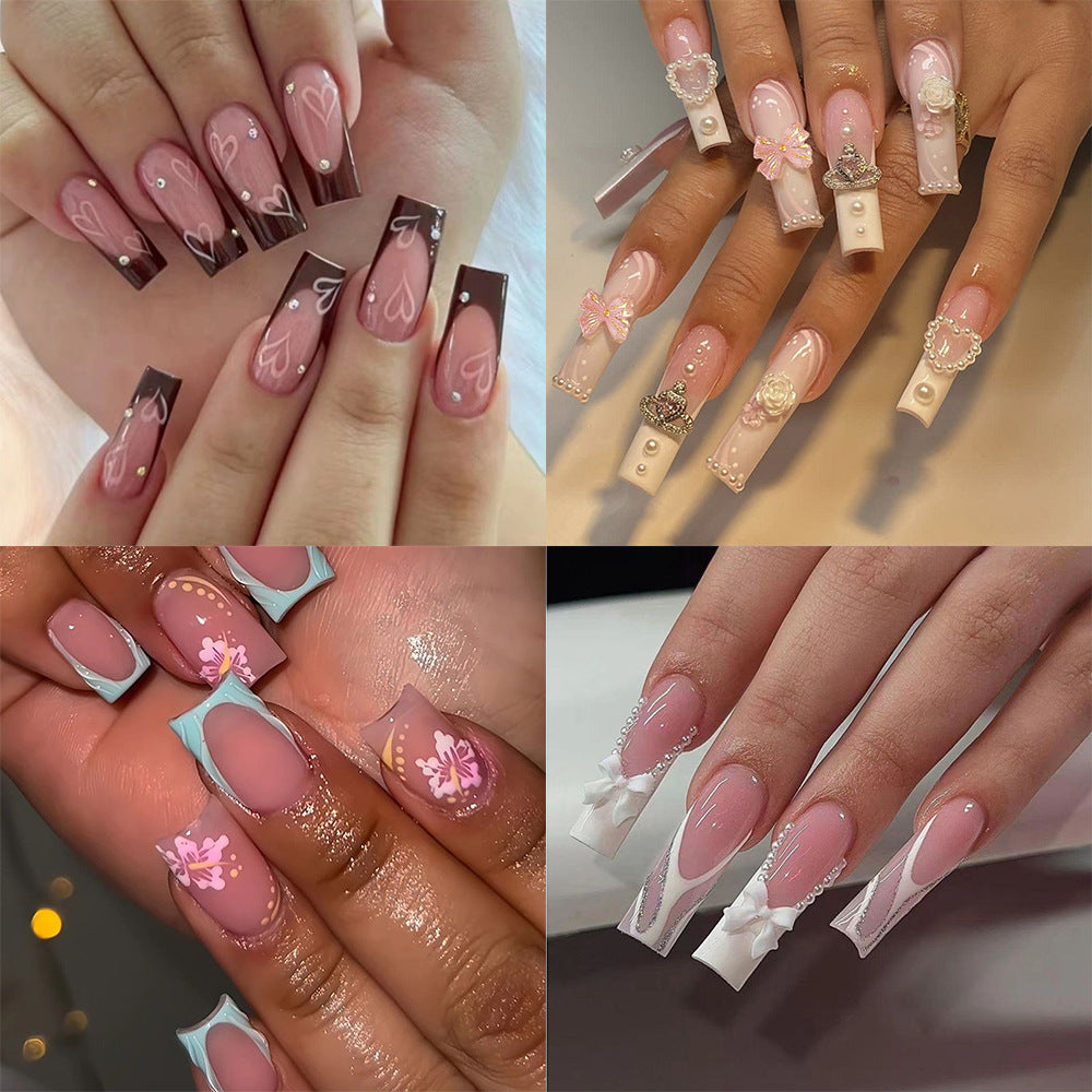 Kunstnagelset mit floralen Mustern und Ombre-Effekten Brehn
