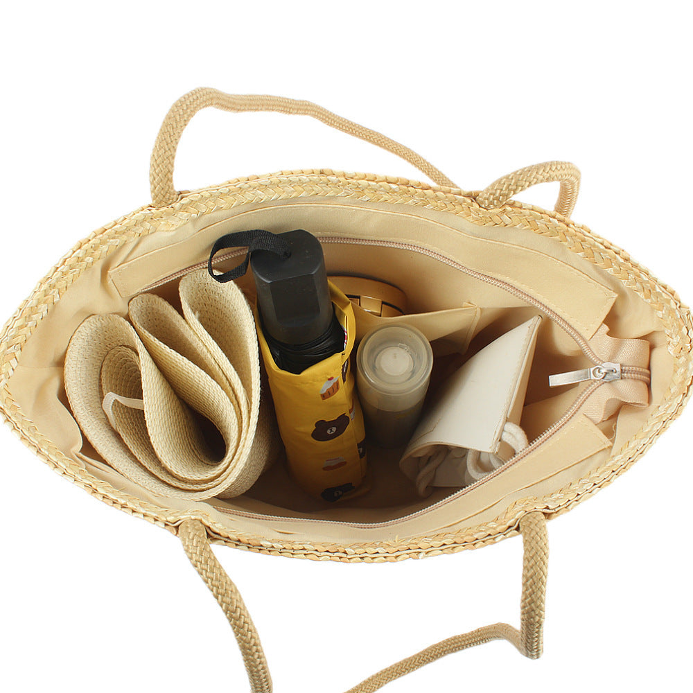 Geräumige Korbtasche mit Taschenfach Brehn