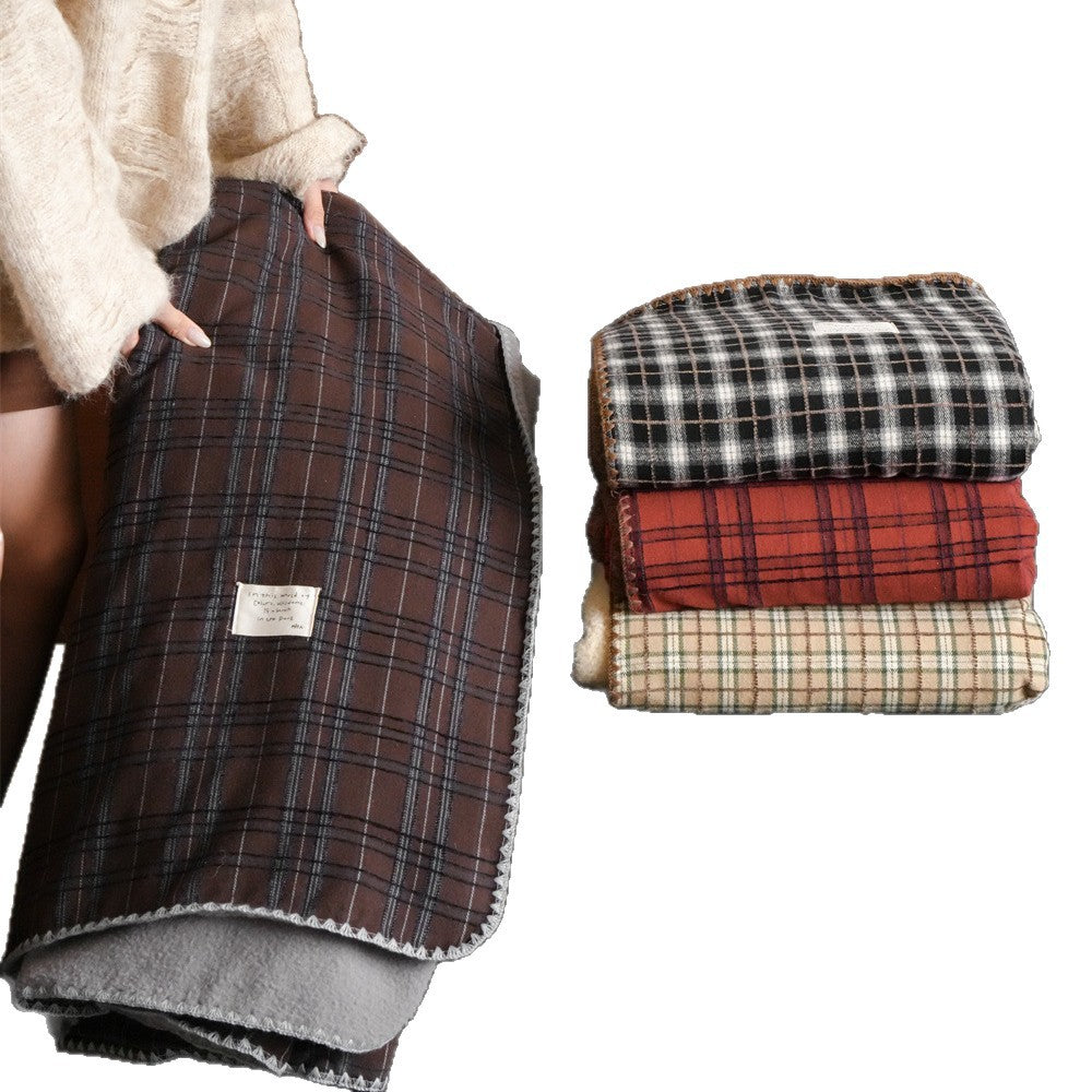 Wendbare Kuscheldecke aus kariertem Flanell mit weichem Fleece-Futter