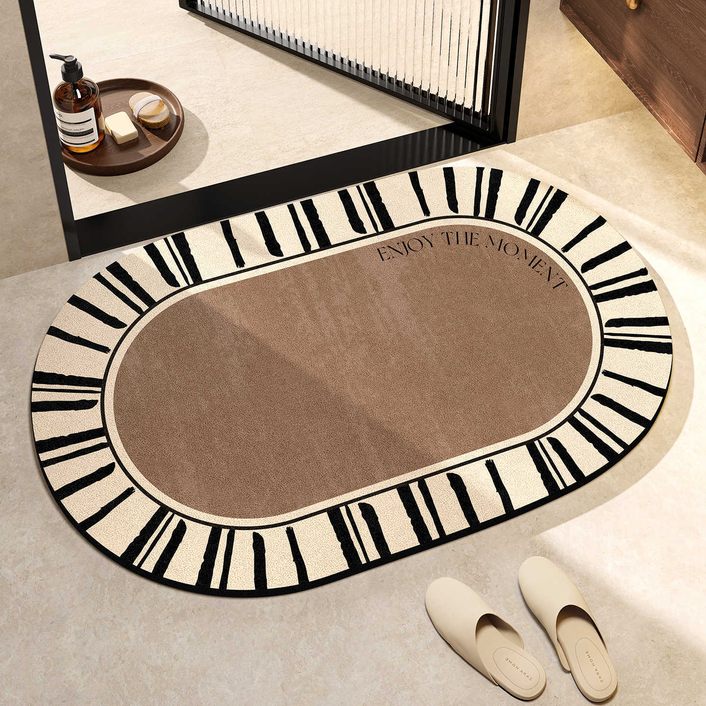 Elegante ovale Bodenmatte Brehn