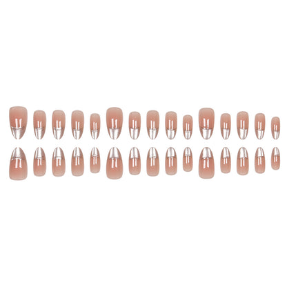 Elegante Stiletto Press-On Nägel mit perlmuttartigem Finish Brehn